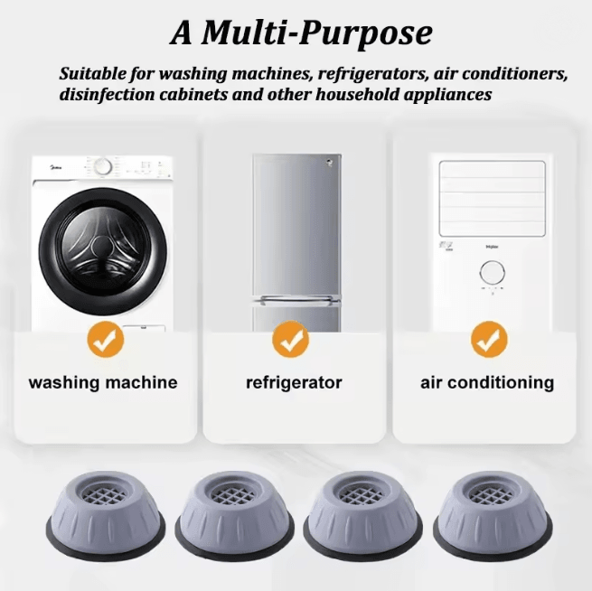 QuietStep Washing Machine Shock Pads Anti Vibration Silicone Feet
