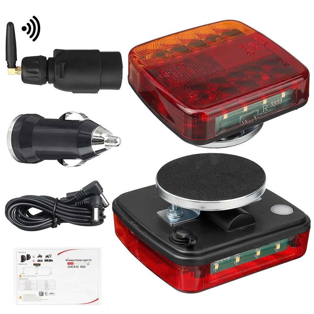 Rechargeable Rear Taillight Signal Warning Lamp, Wireless Magnetic Waterproof Trailer Light