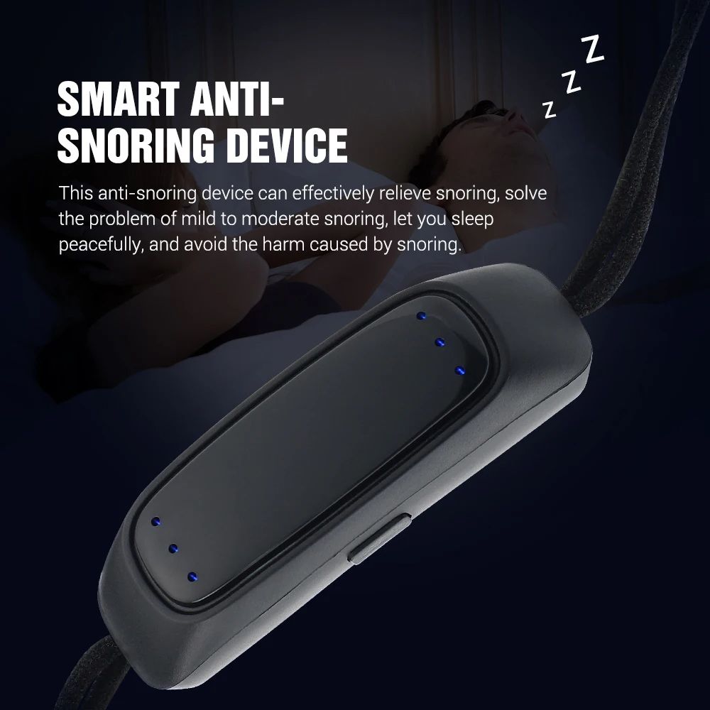 Portable EMS Pulse Anti Snoring Device, Smart Sleep Apnea Aid for Restful, Snore-Free Sleep