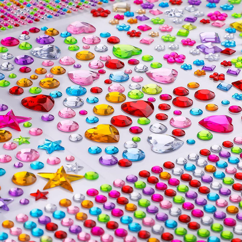 Bling Gem Stickers - Self-Adhesive Rhinestone Stickers for DIY Crafts & Makeup