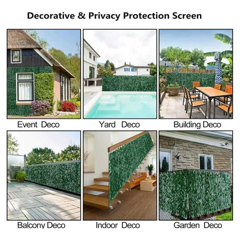 Artificial Ivy Fence Privacy Hedge Panel Faux Greenery Wall Screen