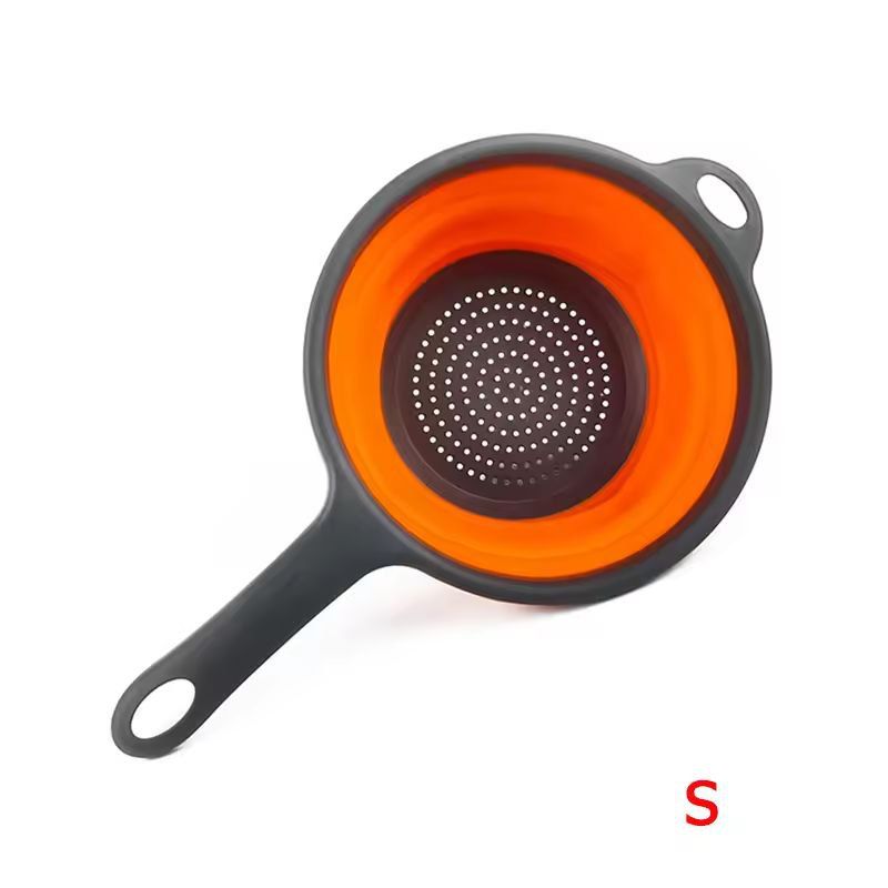 Silicone Collapsible Kitchen Colander – Space-Saving Pasta & Veggie Strainer with Handle