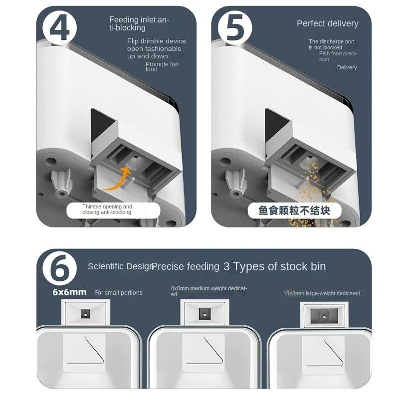 Automatic Aquarium Fish Feeder Smart WiFi App Control Voice Remote Fish Tank Feeding Dispenser