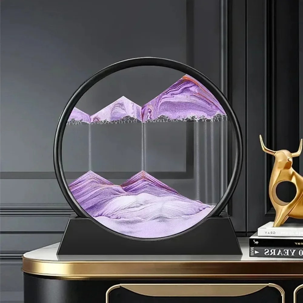 Round Quicksand Painting Hourglass, Practical Moving Sand Art, Living Room Desktop Decorations, Multiscenario Handicraft
