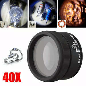 40X Magnifying Glass, Portable Zinc Alloy Magnifier Lens for Jewelers, Coins, Stamps, and Antiques