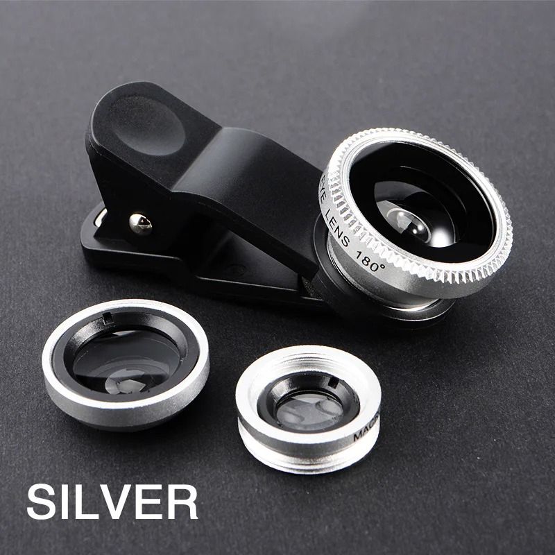 3 in 1 Phone Camera Lens Kit Fisheye Wide Angle and Macro with Clip