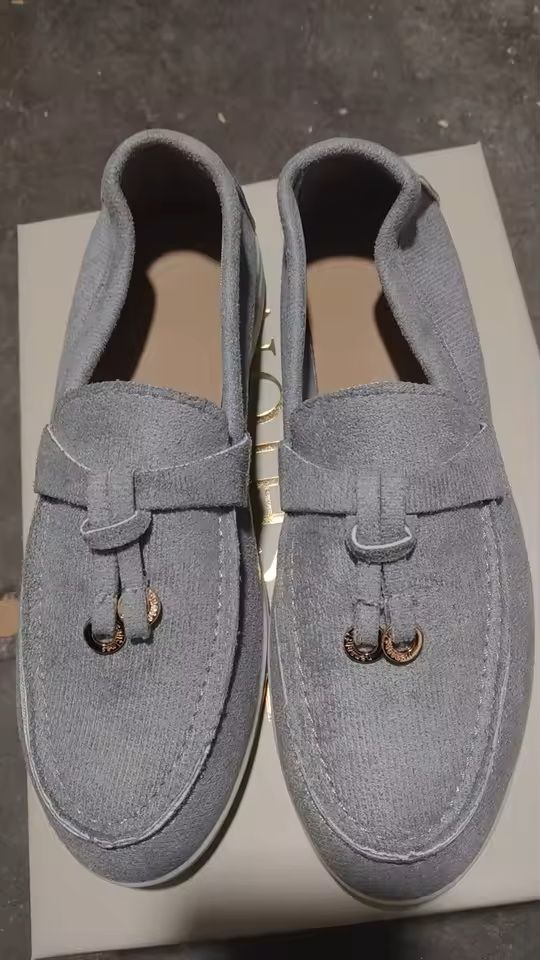 Lefu Womens Soft Leather Retro Lazy Step On Flats