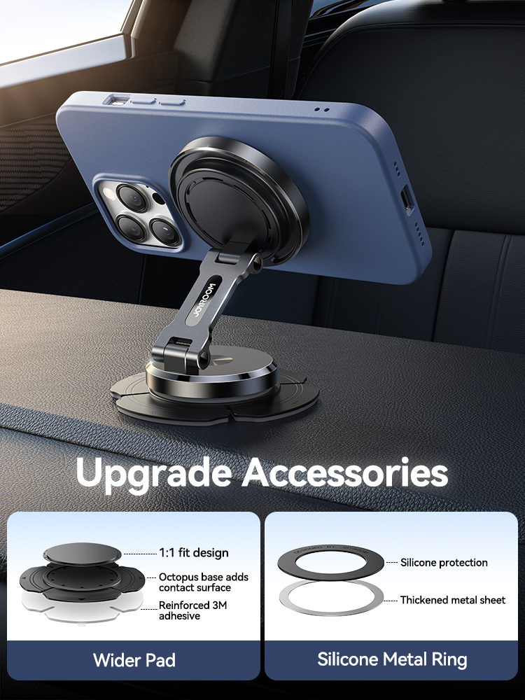 Fast Wireless Charging Magnetic Phone Mount, 15W Rotatable Panel, Magnetic Car Phone Mount Holder Charger