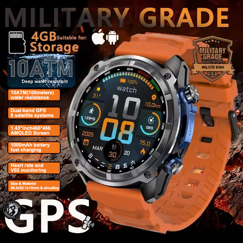 Pro GPS Smart Watch with Offline Maps, Waterproof & Battery