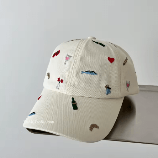 Y2K Rose Embroidered Baseball Cap – Casual Summer Sun Hat
