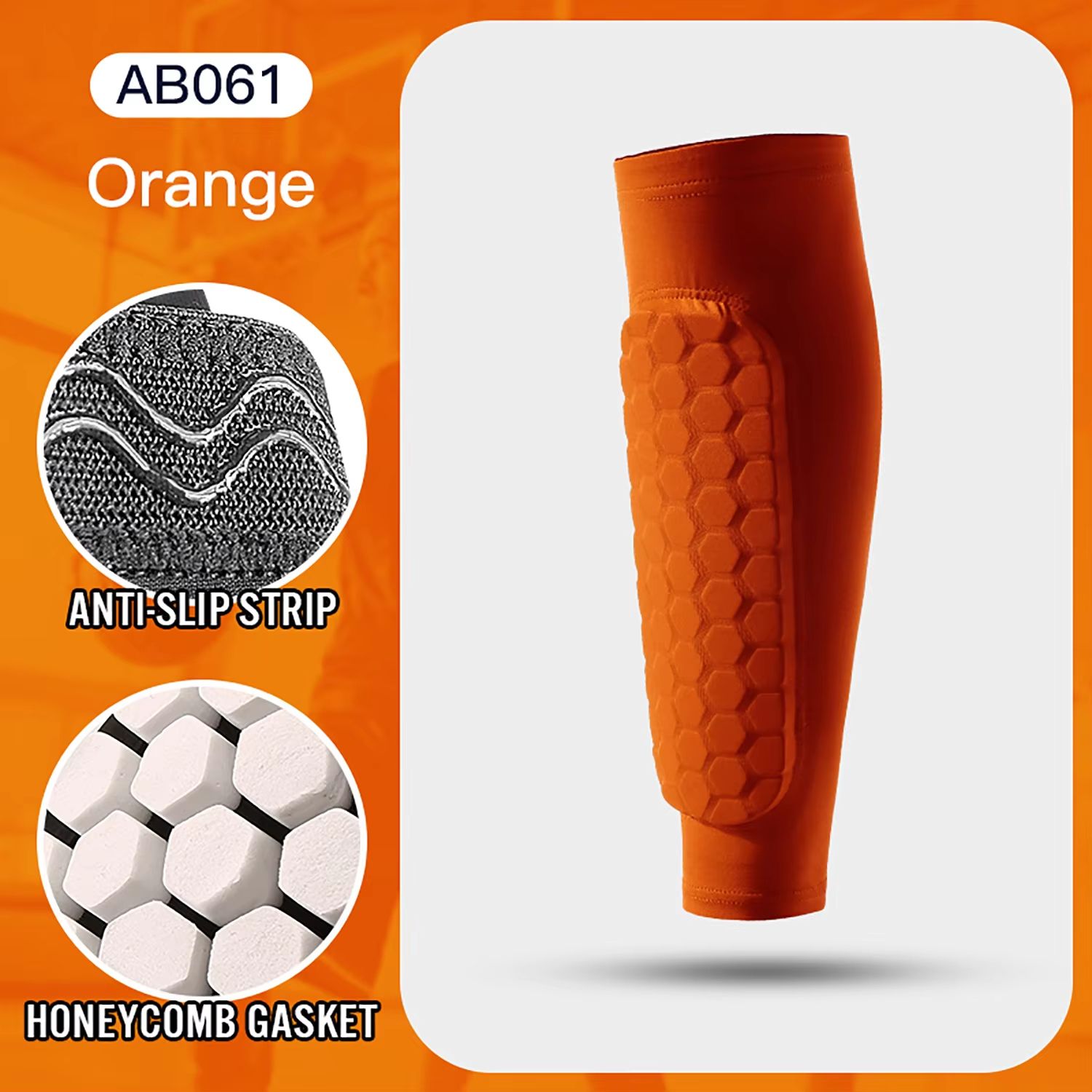 Honeycomb Padded Football Shin Guard Compression Sleeve