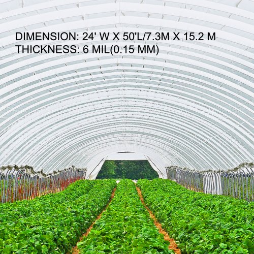 Greenhouse Polyethylene Film Mil, Clear Plastic Cover with UV Resistance, Tear-Proof Strength & Weather Protection