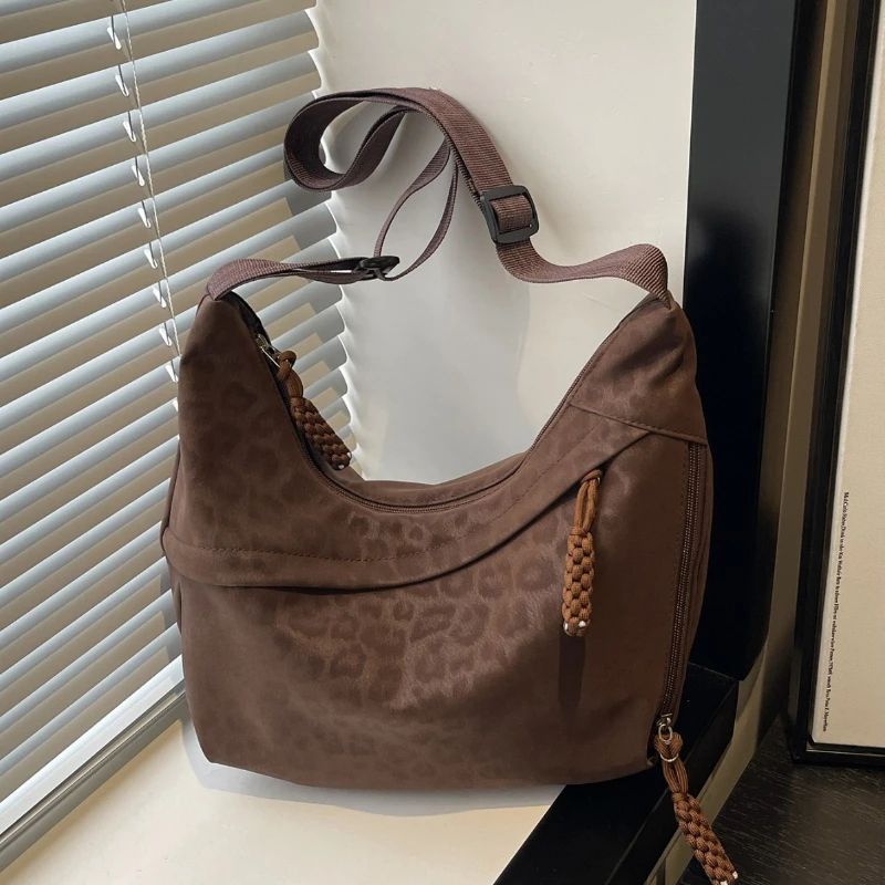 Leopard Print Crossbody Bag – Large Capacity Womens Hobo Shoulder Bag