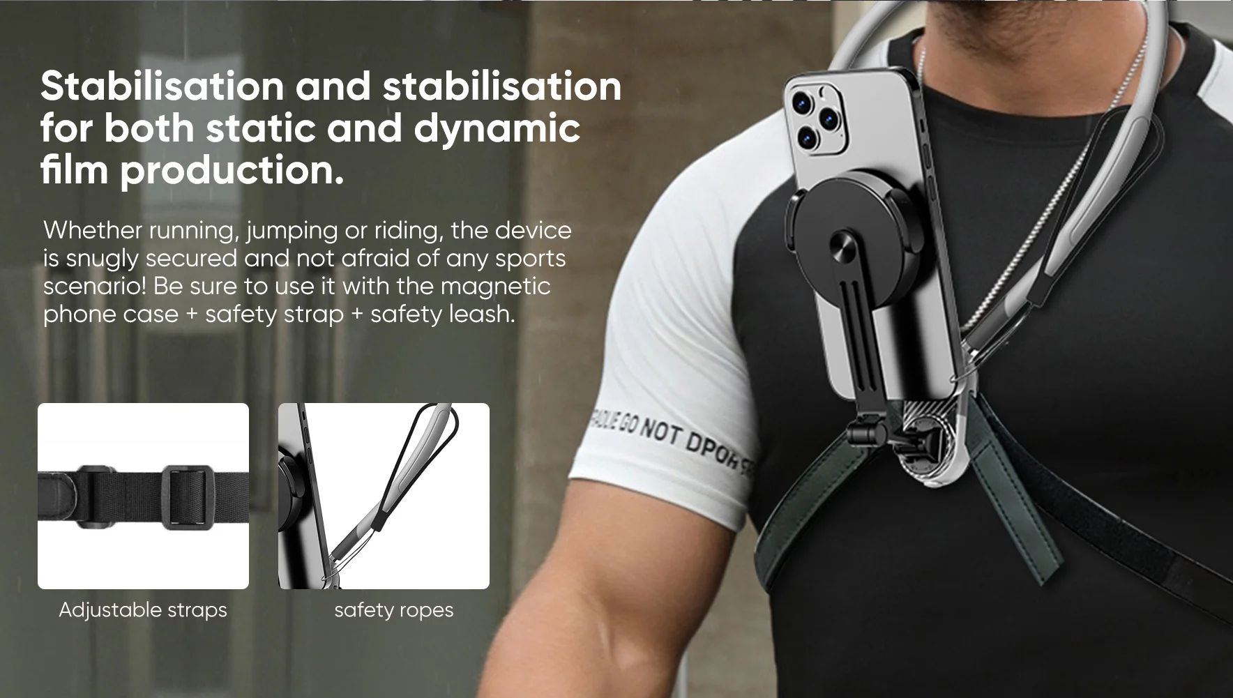 Magnetic Neck Phone Mount with Quick Release Holder