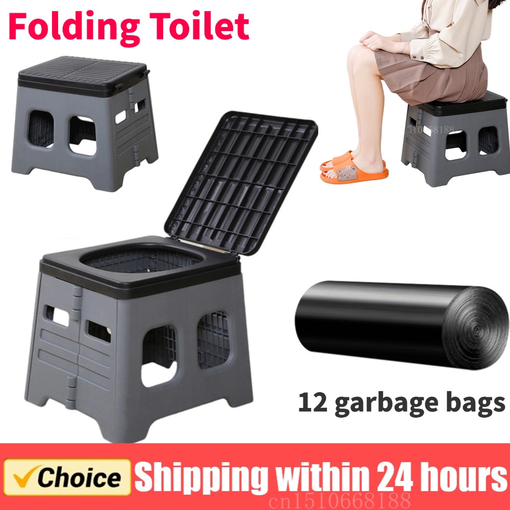Portable Camping Toilet Foldable Car Toilet Seat for Travel Emergency Use
