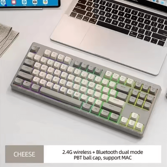 M87 Wireless Dual Mode Bluetooth Keyboard with Rainbow Light RGB and PBT Keycaps