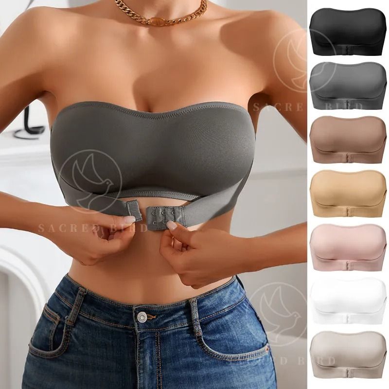 Effective Slip-proof Side One Piece Padded Ice Silk Seamless Strapless Bra
