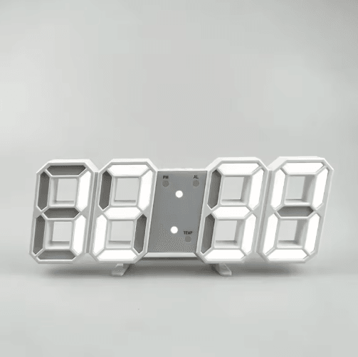 3D LED Digital Wall Clock – Alarm Clock with Time, Date & Temperature Display