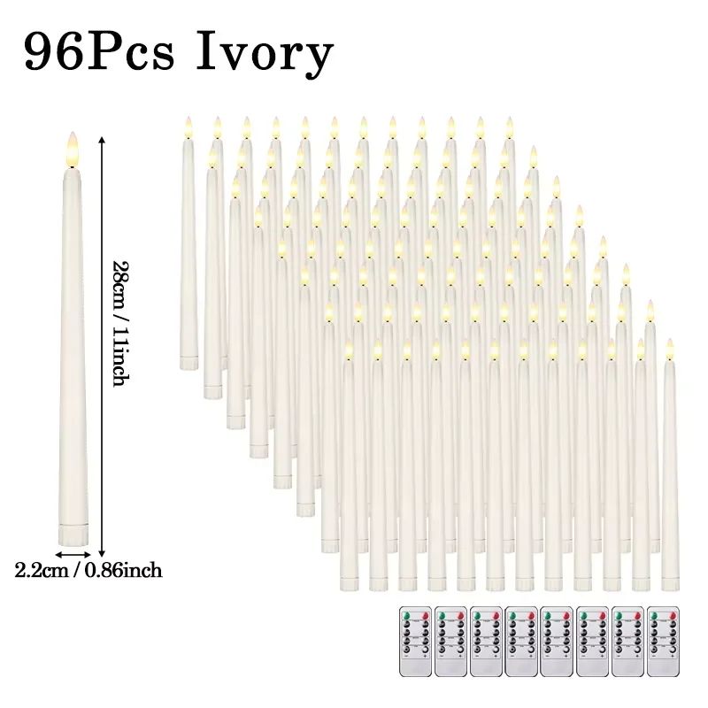 Flameless LED Taper Candles Set with Flickering Light