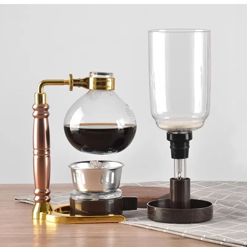 BrewMaster Glass Siphon Coffee Maker – 3 & 5 Cup Vacuum Coffee Maker with Reusable Filter