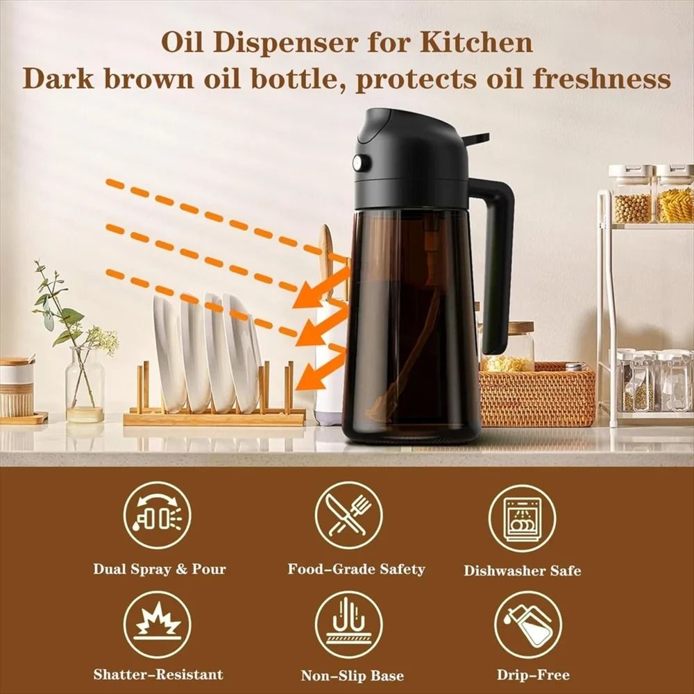 Professional 2-in-1 Glass Oil Dispenser and Precision Sprayer