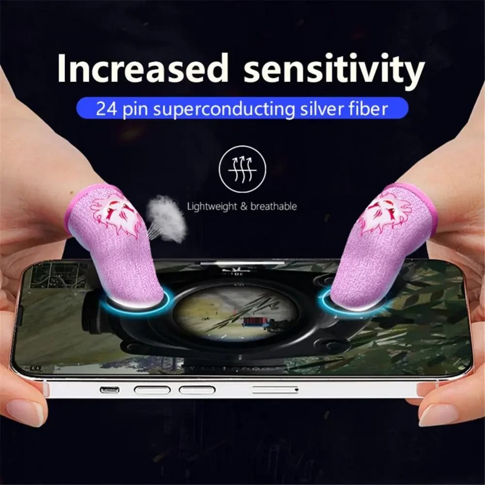 Mobile Game Touch Screen Finger Sleeves Breathable Gaming Fingertips Pack