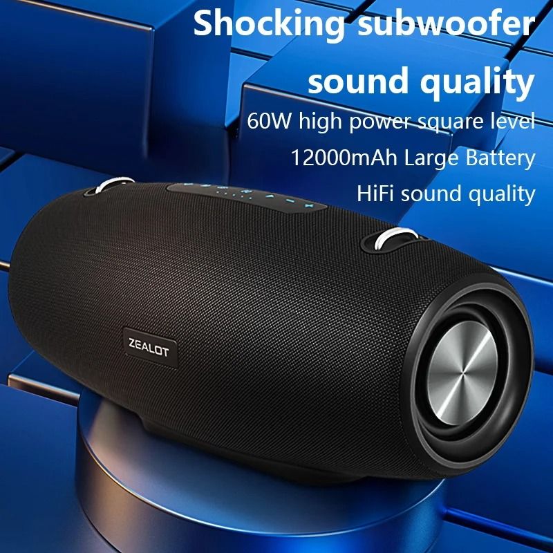 Zealot S67 Wireless Bluetooth Speaker with Shoulder Strap Waterproof Portable Outdoor Speaker 40H Playtime