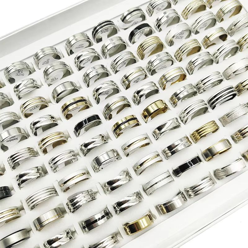 Mixed Style Stainless Steel Finger Rings Set 20 Pieces For Men And Women