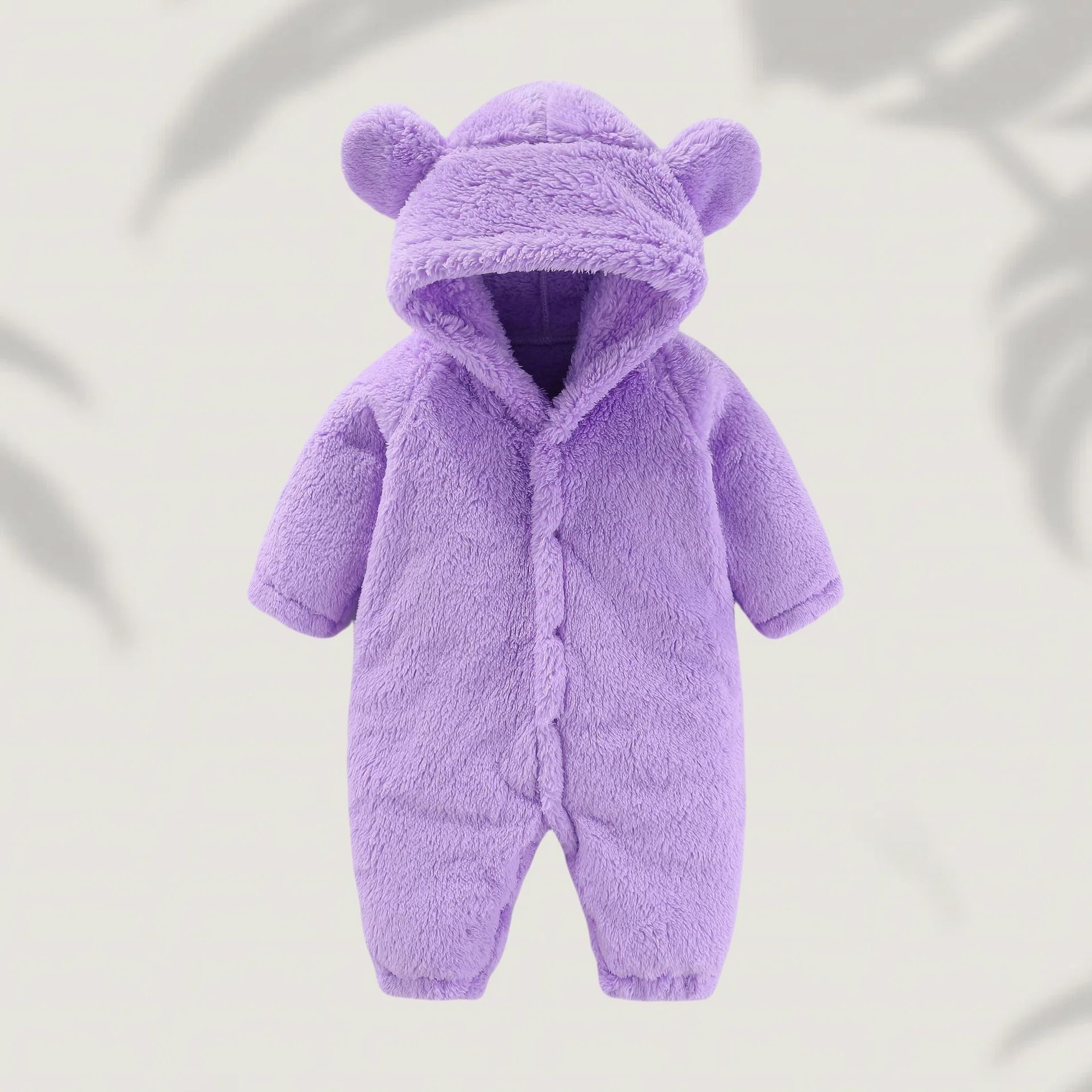 Winter Warm Fleece Bear Ear Romper
