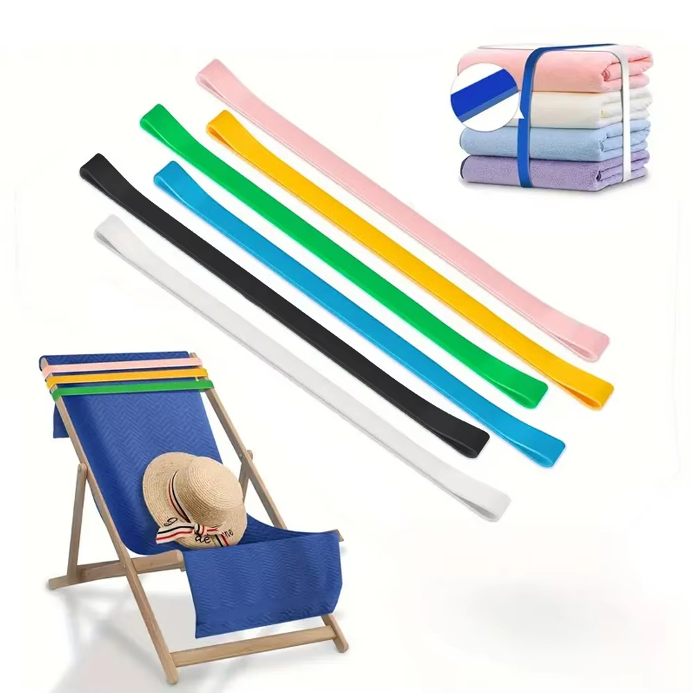 Windproof Beach Chair Towel Bands Elastic Clips for Pool and Cruise Loungers