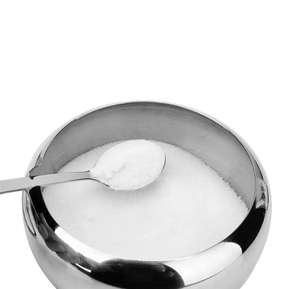 Large Stainless Steel Sugar Bowl with Lid and Spoon