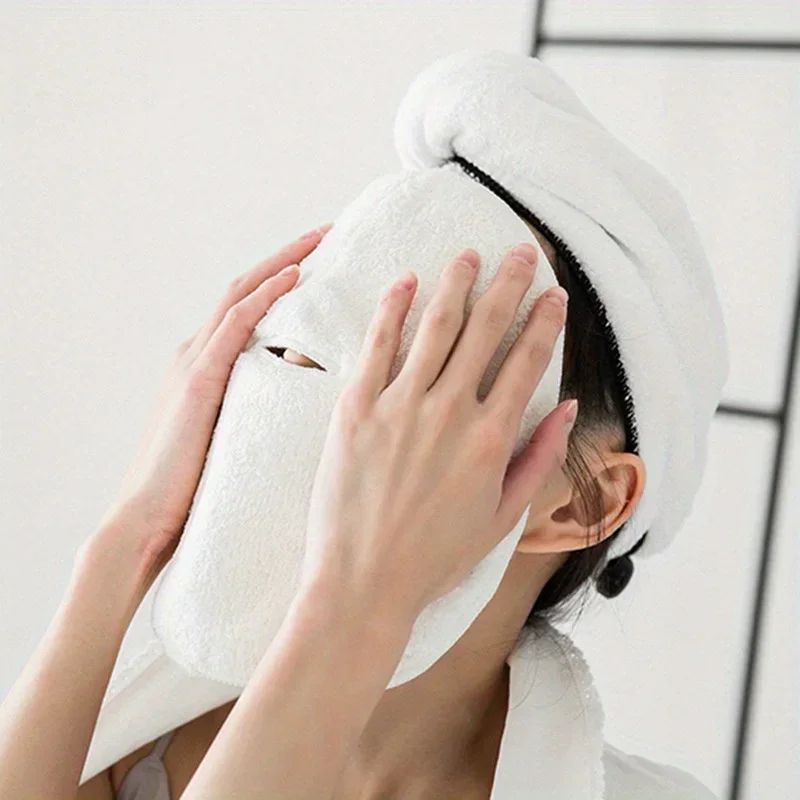 Reusable Hot & Cold Compress Facial Towel Mask | Moisturizing Face Steamer Wrap for Soft Skin Care & Deep Absorption