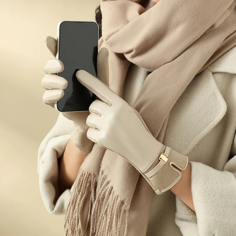 Women Winter Fleece Lined Touch Screen Cycling and Driving Gloves