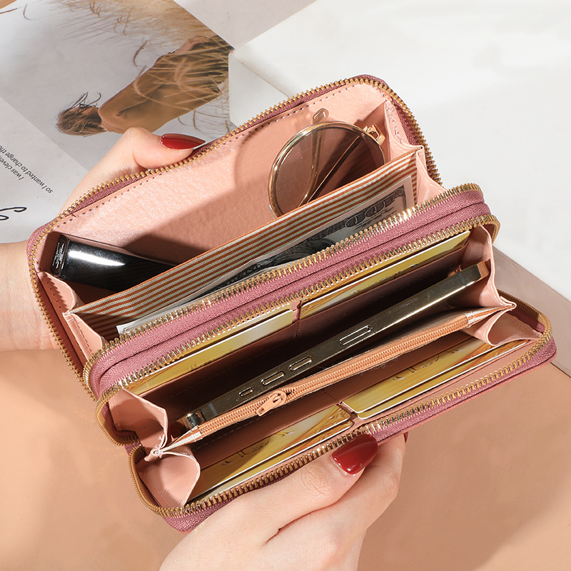 Luxury Women's Wallet, Double Zipper Clutch, PU Leather, Tassel Coin Purse, Card Holder, Money Phone Bag
