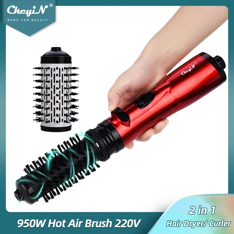 2 In 1 Hair Dryer Brush Auto Rotating Ionic Hot Air Spin Brush Volumizer