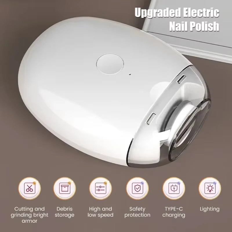 Electric Nail Clipper with LED Light Automatic Nail Grinder for Baby and Adults