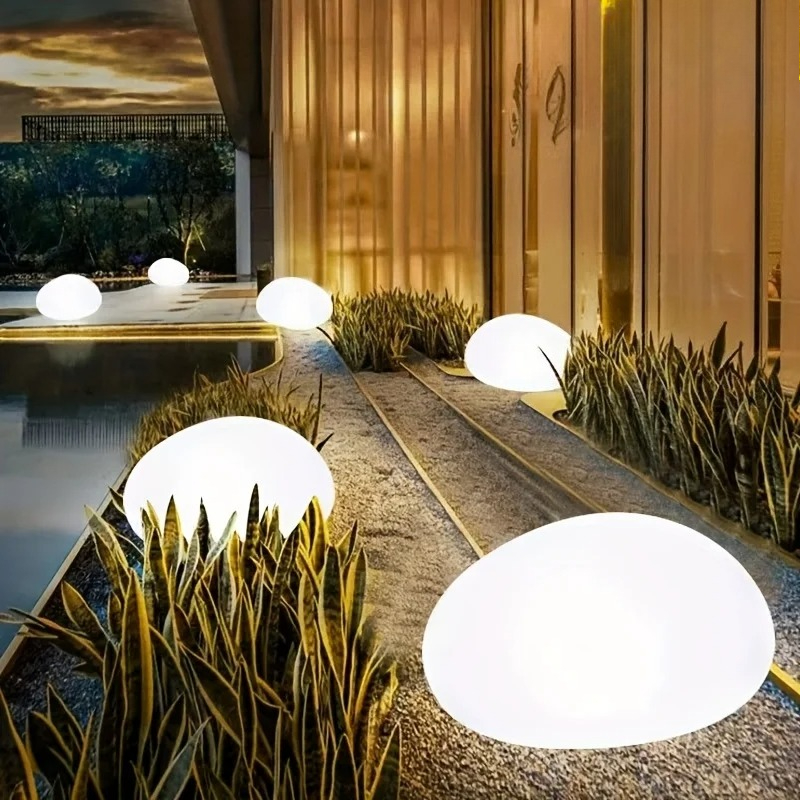 Solar Outdoor Waterproof Garden Light, Cobblestone Shaped Lamp for Yard, Patio, Lawn, Pathway, Garden