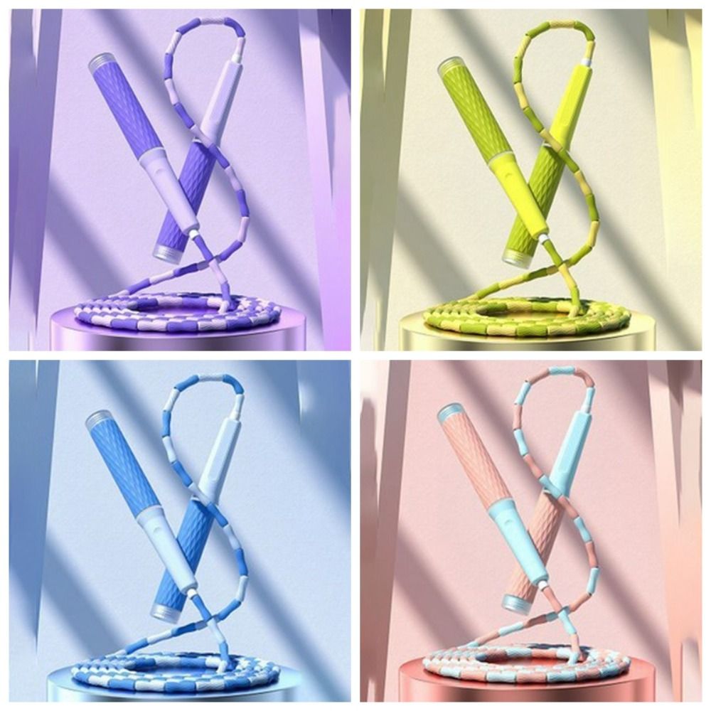 Durable Adjustable Soft Beaded Skipping Rope, Lightweight, Tangle-Free Training Jump Rope with Strong Flexibility
