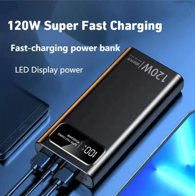 UltraCharge Pro 120W 200000mAh Portable Power Bank with Digital Display