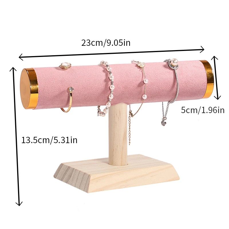 Jewelry Chain Hairband Watch Necklace Display Stand, T bar Bracelet Holder Rack, Gold Style
