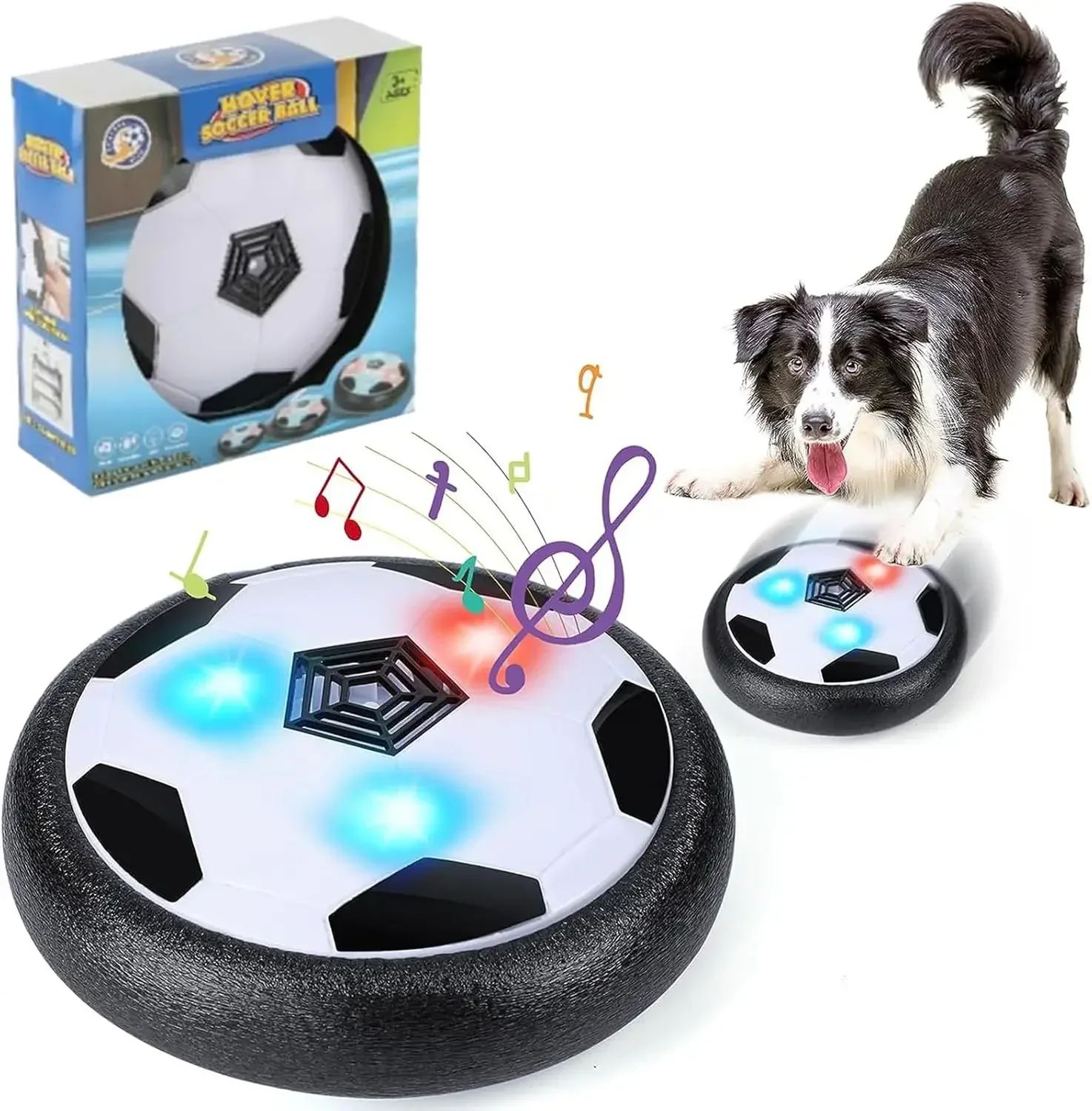 UFO Hover Ball Interactive Dog Toy with LED Lights & Music for Indoor Play