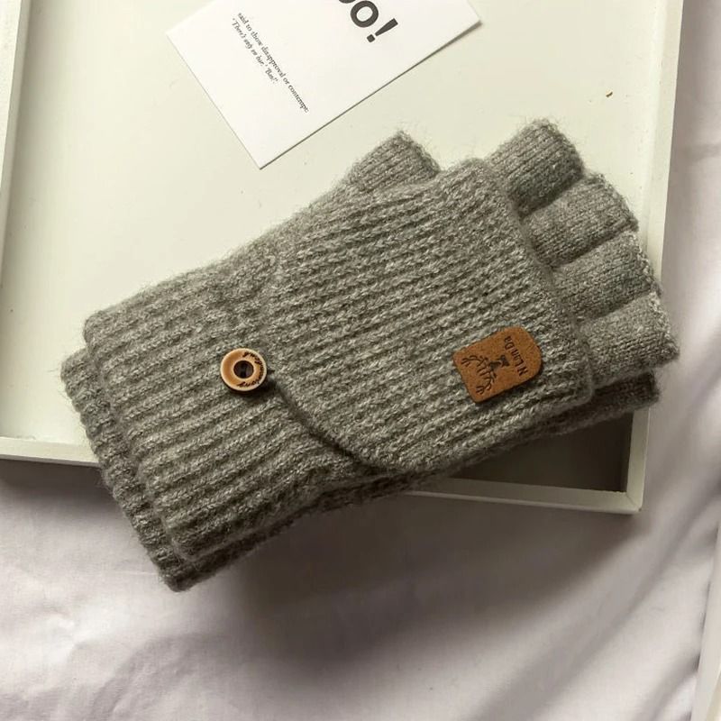 Knitted Winter Fingerless Gloves