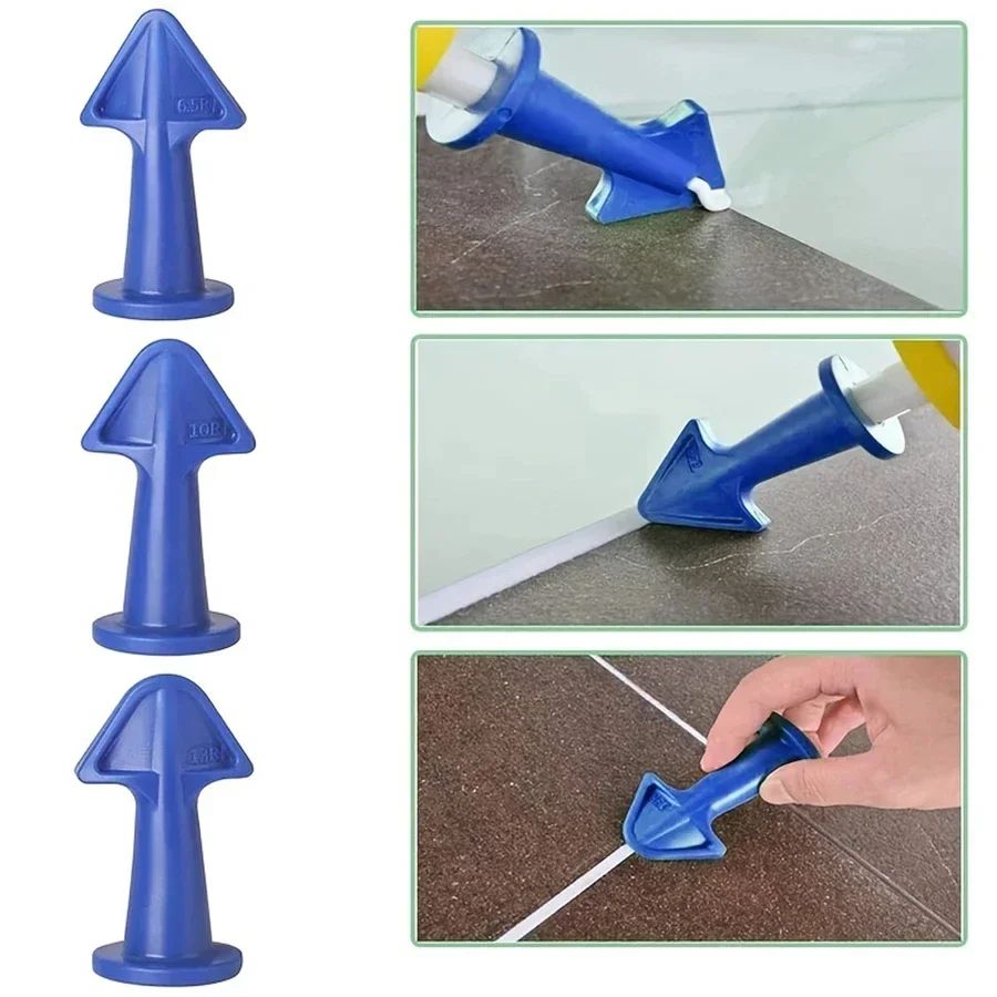 3pcs Silicone Caulking Nozzle Tool Set – Green Sealant Applicator & Finishing Kit for Precise Home Repairs