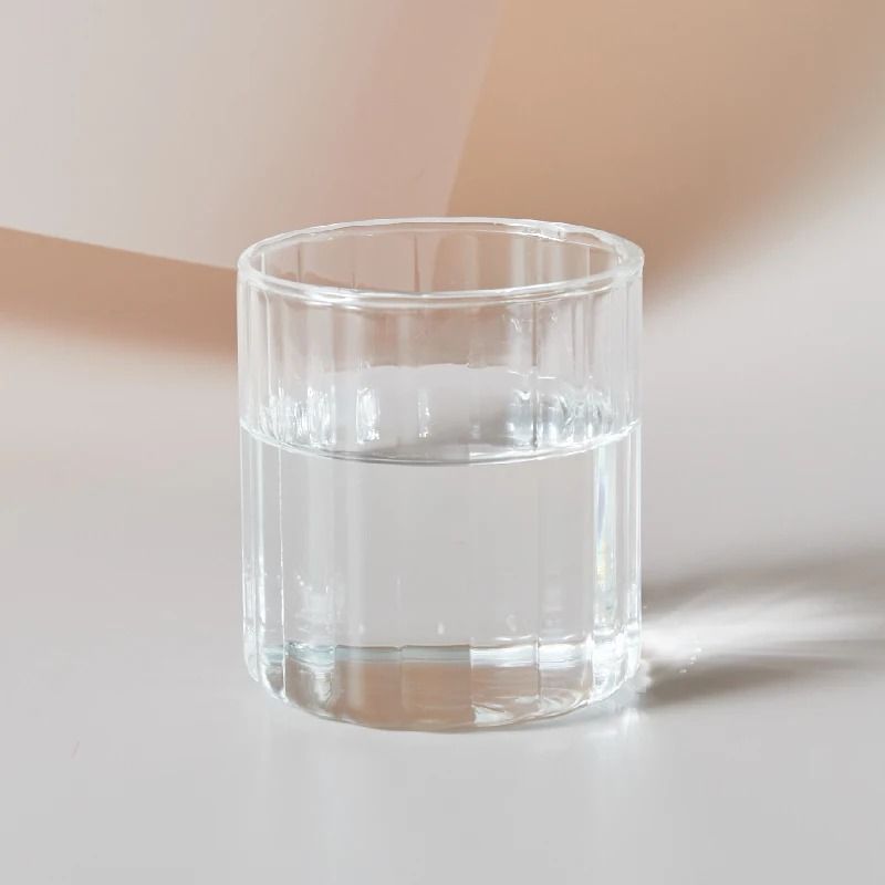 Heat Resistant Striped Glass Cup Clear Tea and Coffee Mug