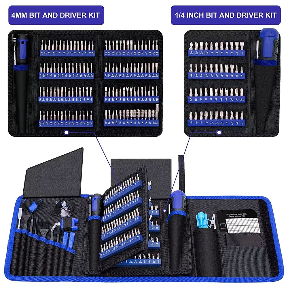 191-Piece Precision Screwdriver Set with 1/4 Inch Nut Driver for Electronics Repair
