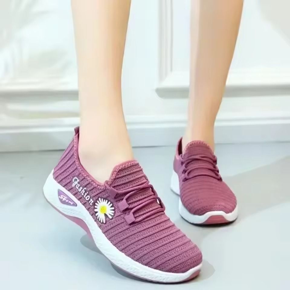 Womens Fashion Mesh Sneakers Lightweight Soft Sole Thick Breathable Casual Shoes