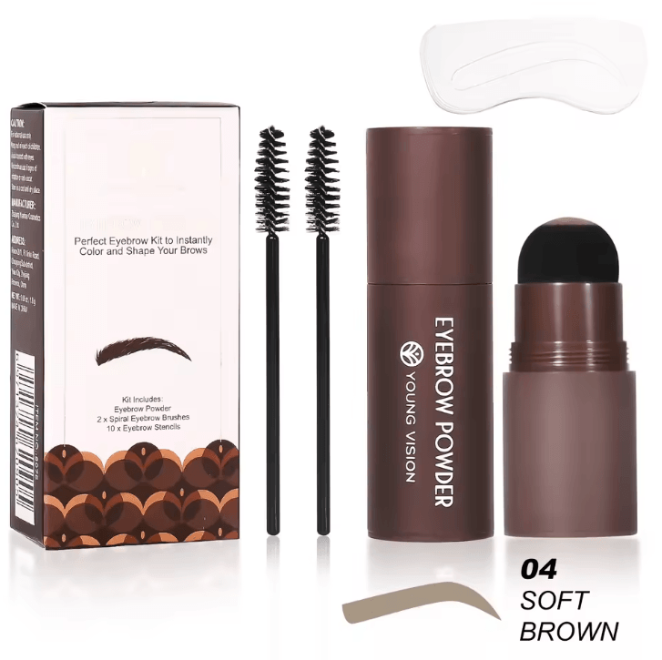 Waterproof Eyebrow Stamp Stencil Kit with 10 Brow Shaping Stencils