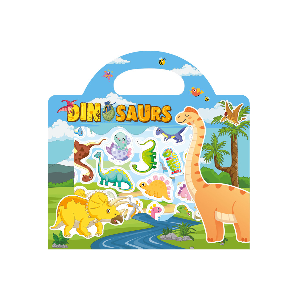 Kids DIY Puzzle Sticker Book, Reusable Scene Cute Cartoon Animal Stickers, Learning Cognition Toys, Back to School Gift