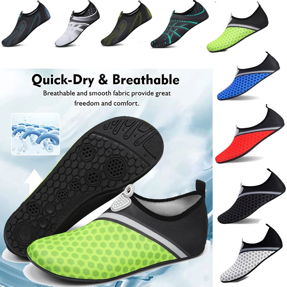 Unisex Water Shoes Quick Dry Non Slip Beach Swim and Aqua Footwear