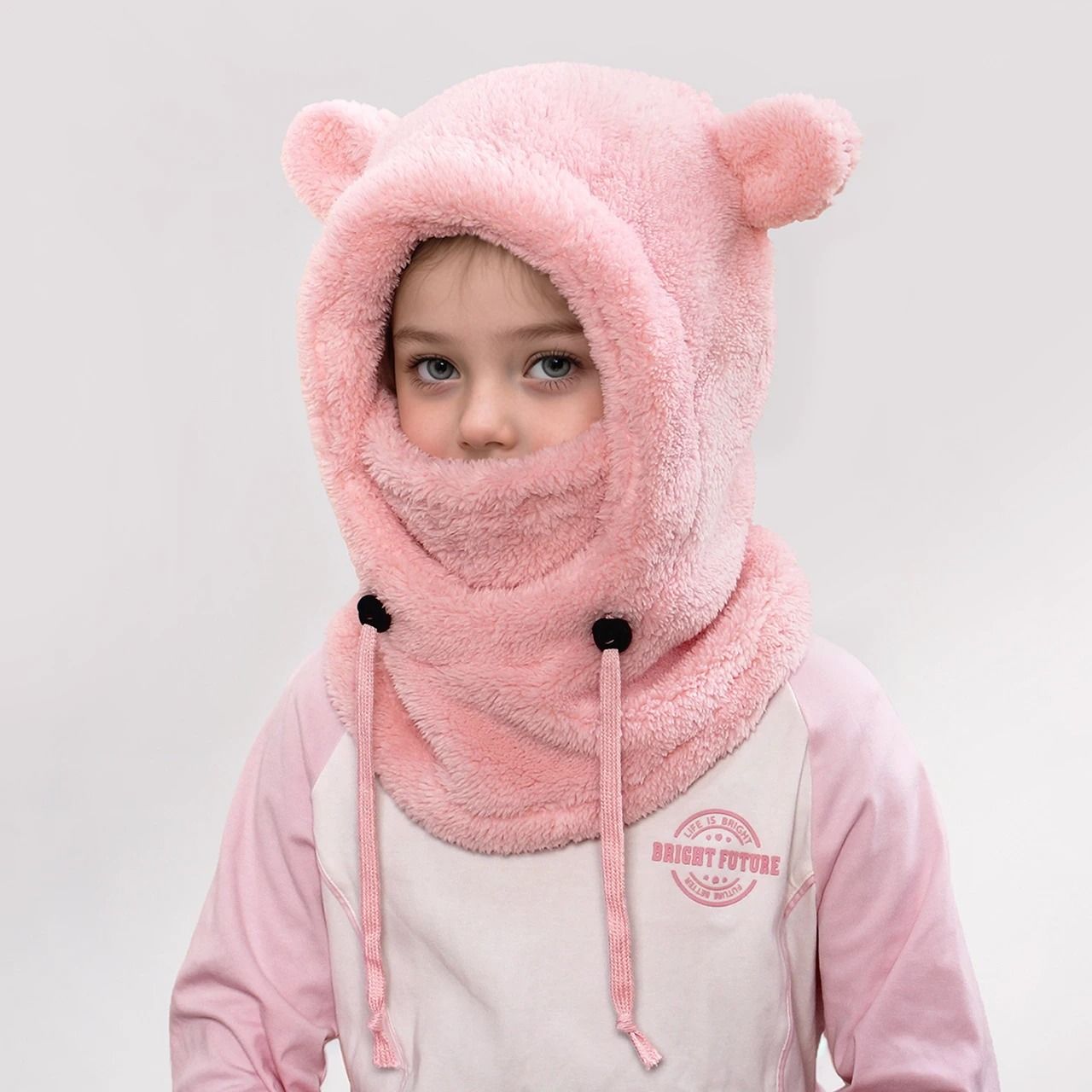 Integrated Bear Balaclava System – Premium Childrens Thermal Headgear & Plush Scarf
